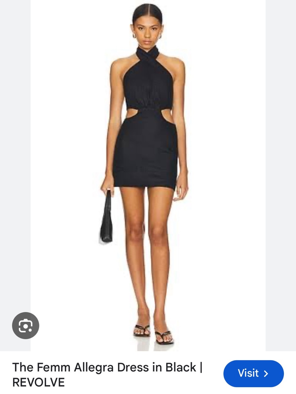 Revolve The Femm Allegra Black Cutout Halter Mini Dress NWT Small (fits like XS)